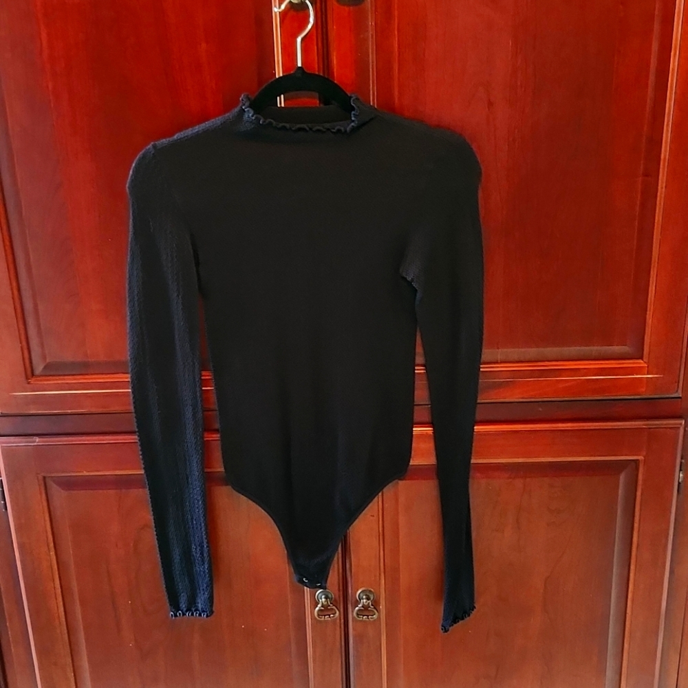 Sexy Textured New Black Body Suit By Free People